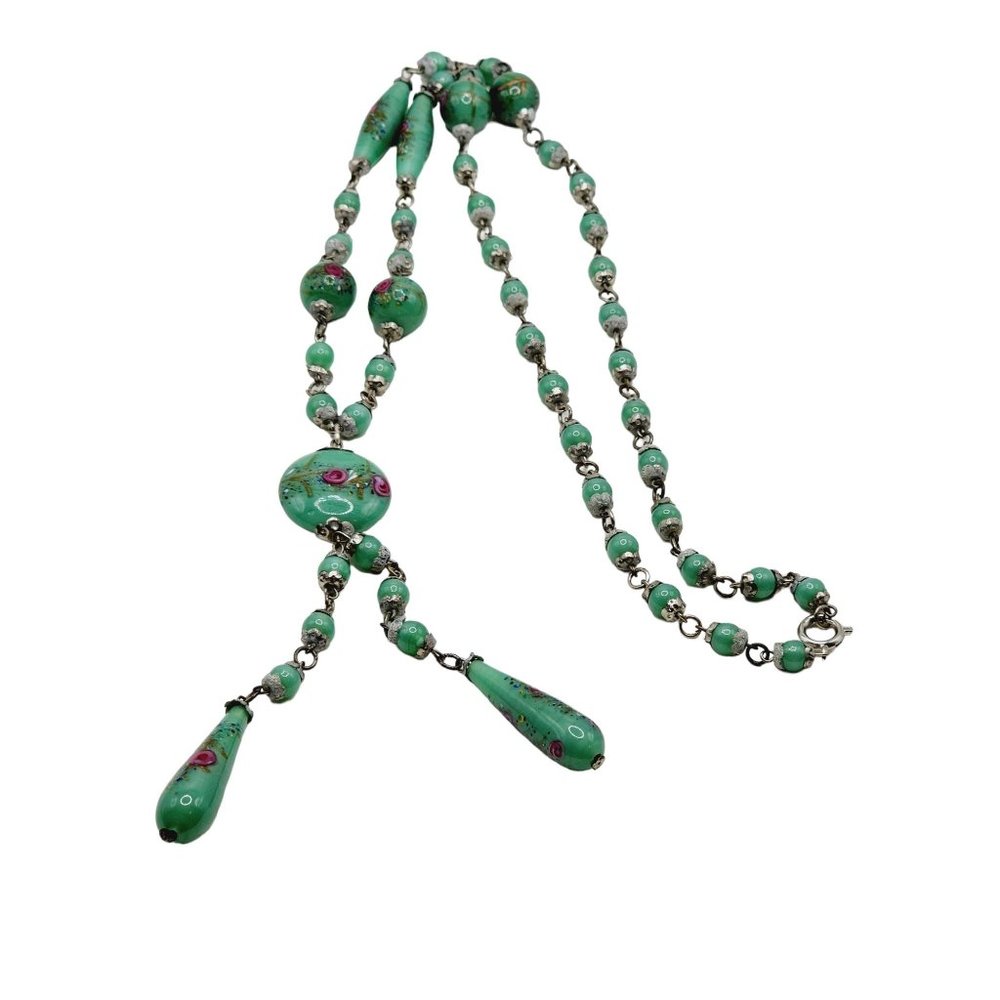 Vintage Venetian Wedding Cake Long Linked Y Necklace (A1206)